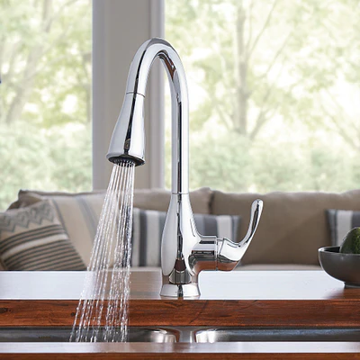 Moen Kaden Single-Handle Pull-Down Sprayer Kitchen Faucet with Reflex, Power Clean and Soap Dispenser in Chrome - Image 5