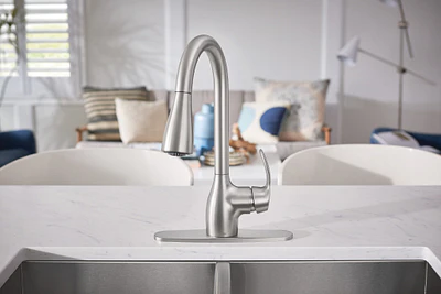 Moen Kleo Single-Handle Pull-Down Kitchen Faucet with Power Clean, Spot Resist Stainless, with Soap Dispenser - Image 5