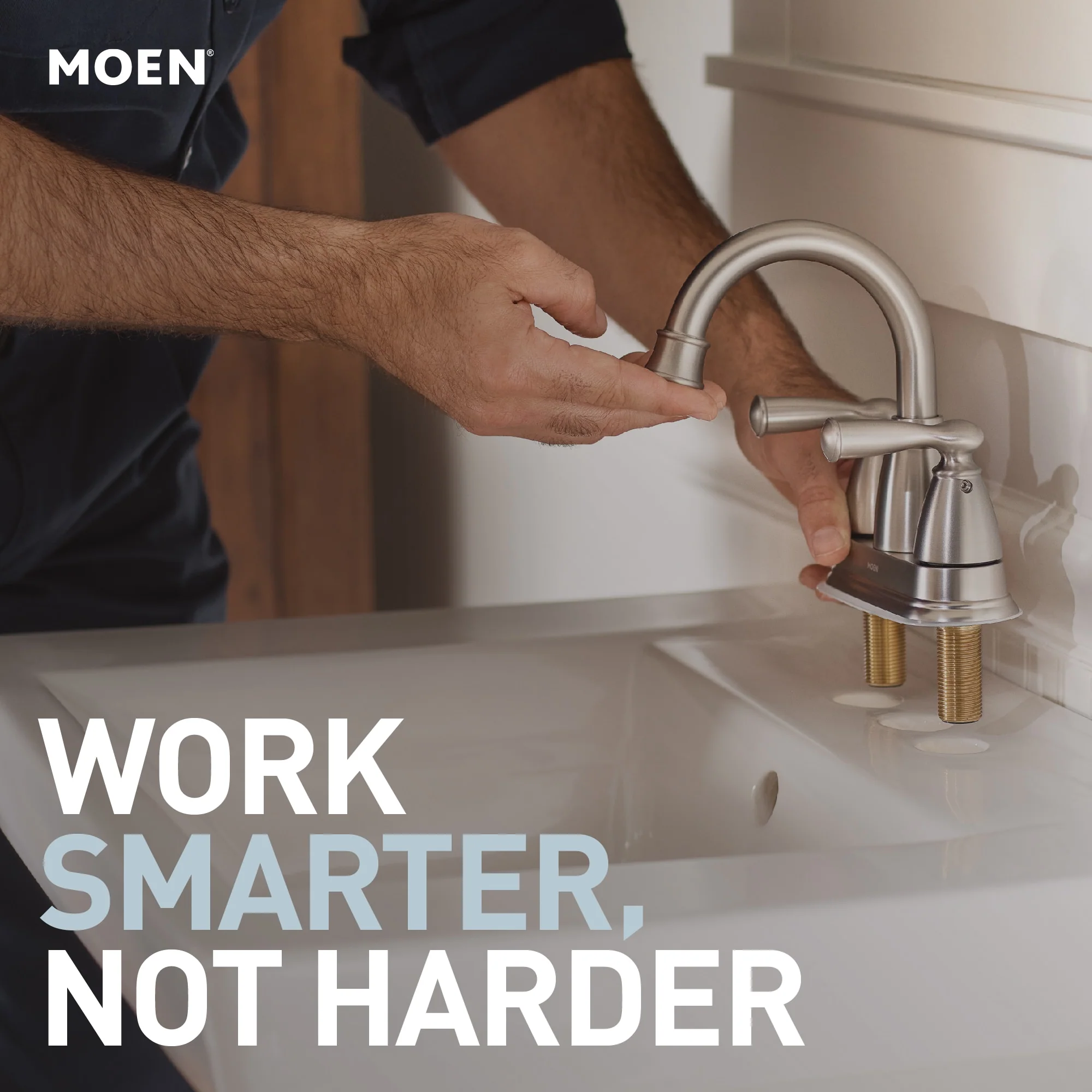 Moen Lindor Spot Resist Brushed Nickel 1-Handle Bathtub and Shower Faucet with Valve - Image 4