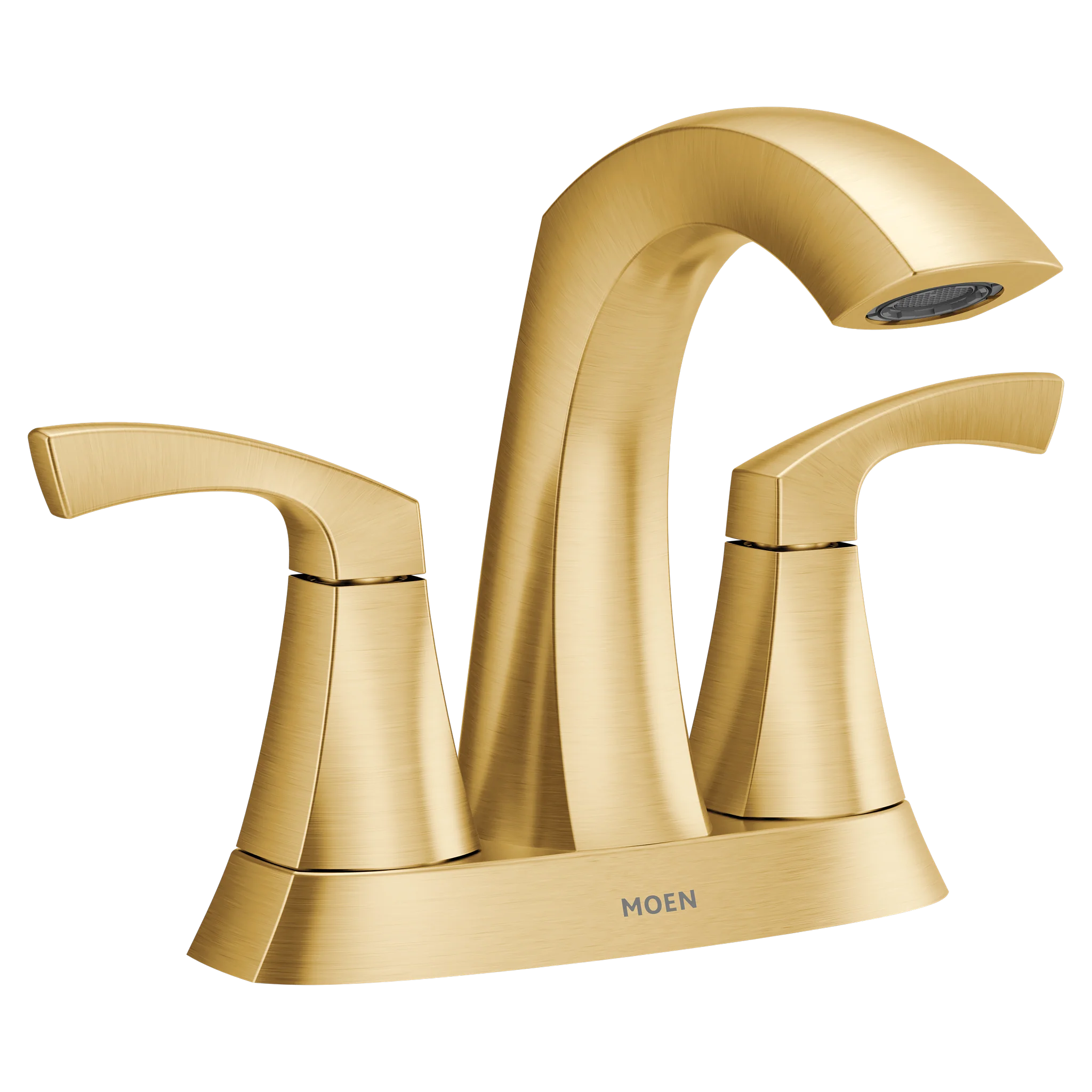 Moen Lindor Spot Resist Brushed Nickel 2‑Handle 4‑in Centerset WaterSense Bathroom Sink Faucet with Drain