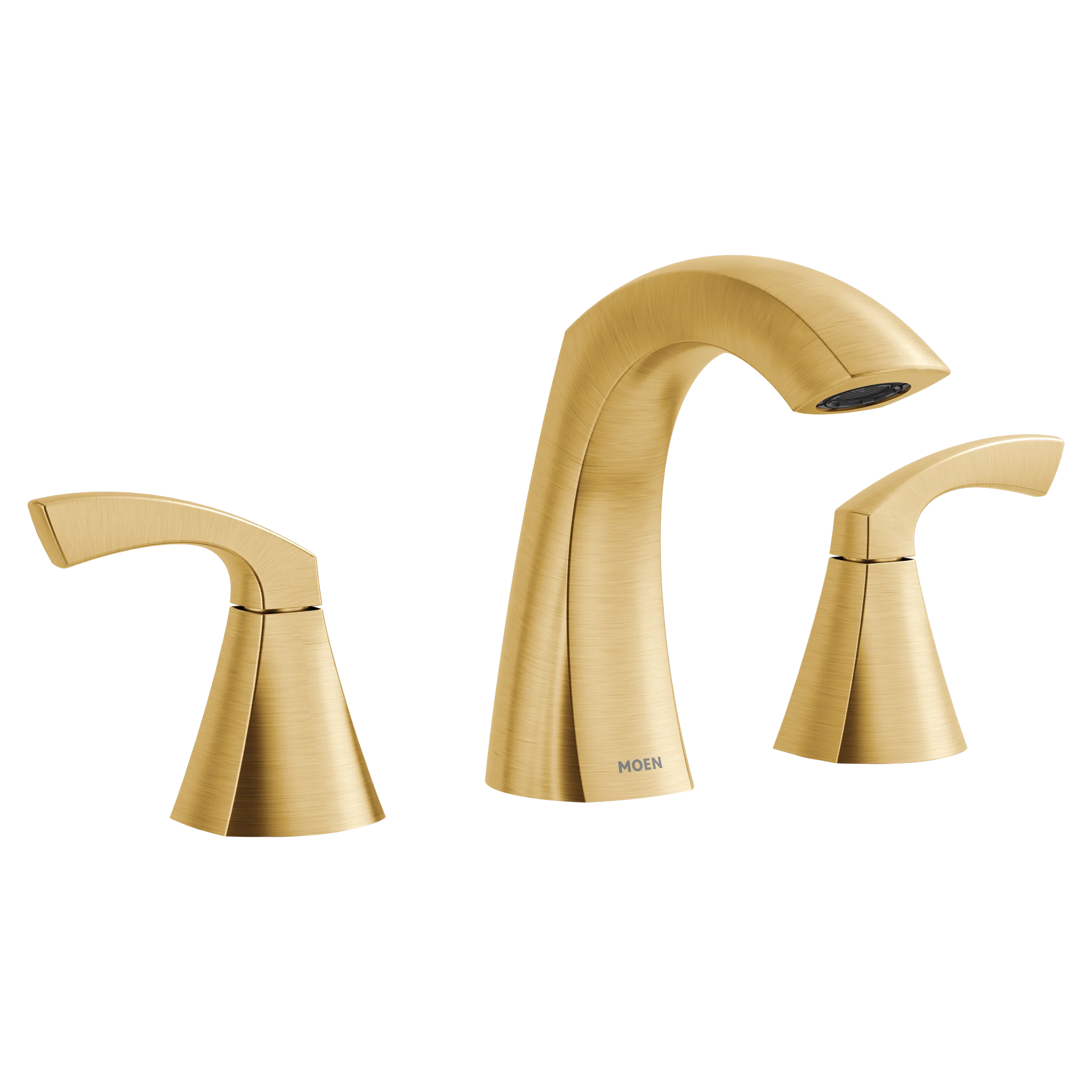 Moen Lindor Spot Resist Brushed Nickel 2‑Handle Widespread WaterSense Bathroom Sink Faucet with Drain
