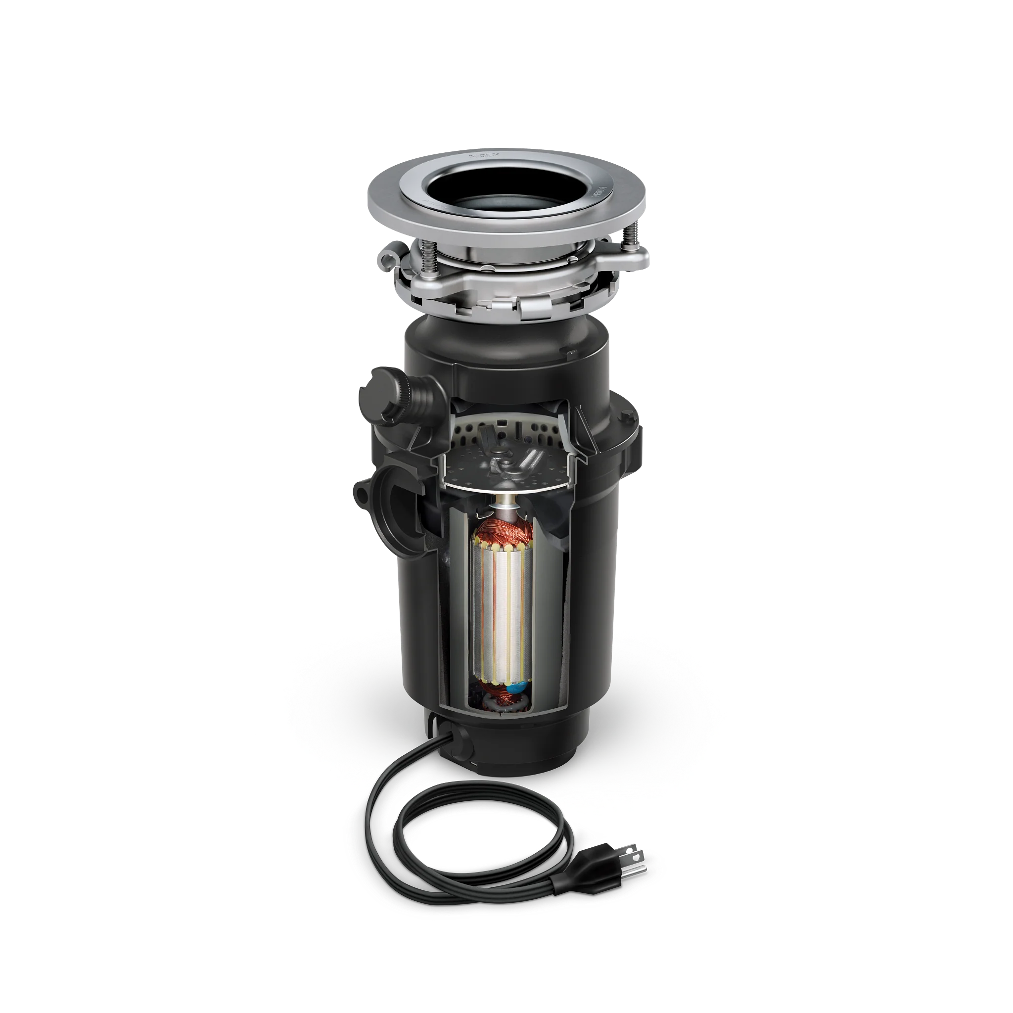 MOEN Lite Series 1/3 HP Continuous Feed Garbage Disposal with Power Cord and Universal Mount - Image 5