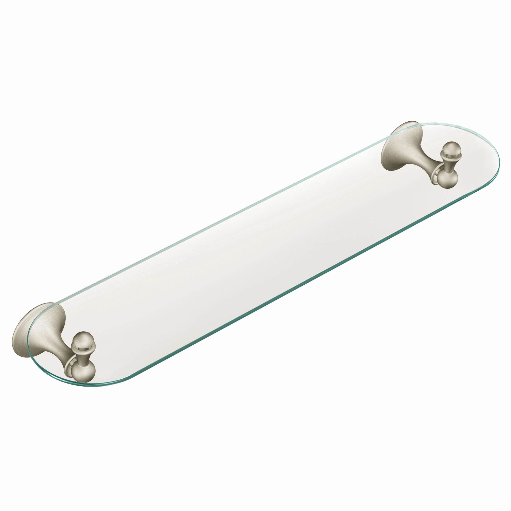 Moen Lounge Chrome 1-Tier Glass Wall-Mount Bathroom Shelf, DN7790CH