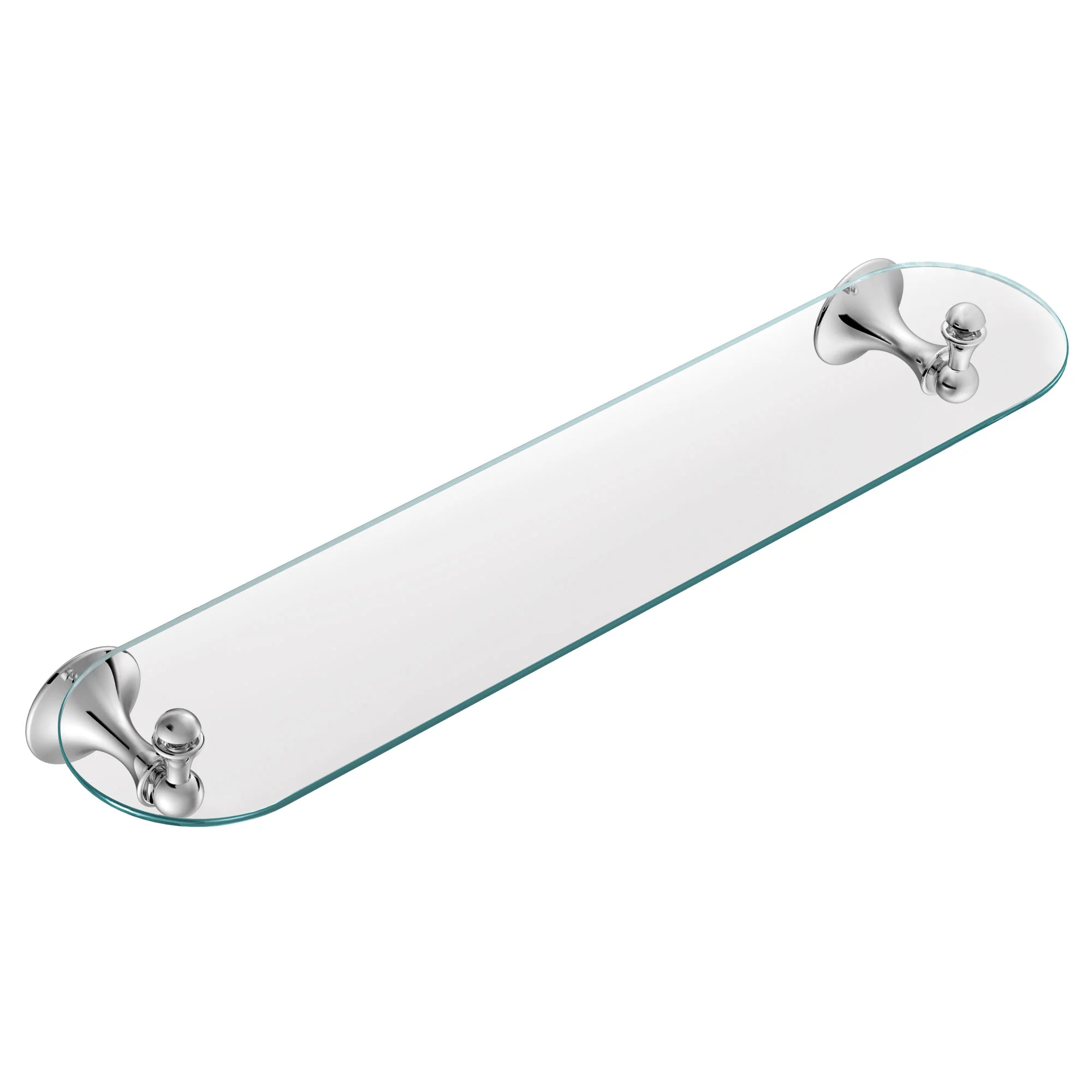 Moen Lounge Chrome 1-Tier Glass Wall-Mount Bathroom Shelf, DN7790CH - Image 3