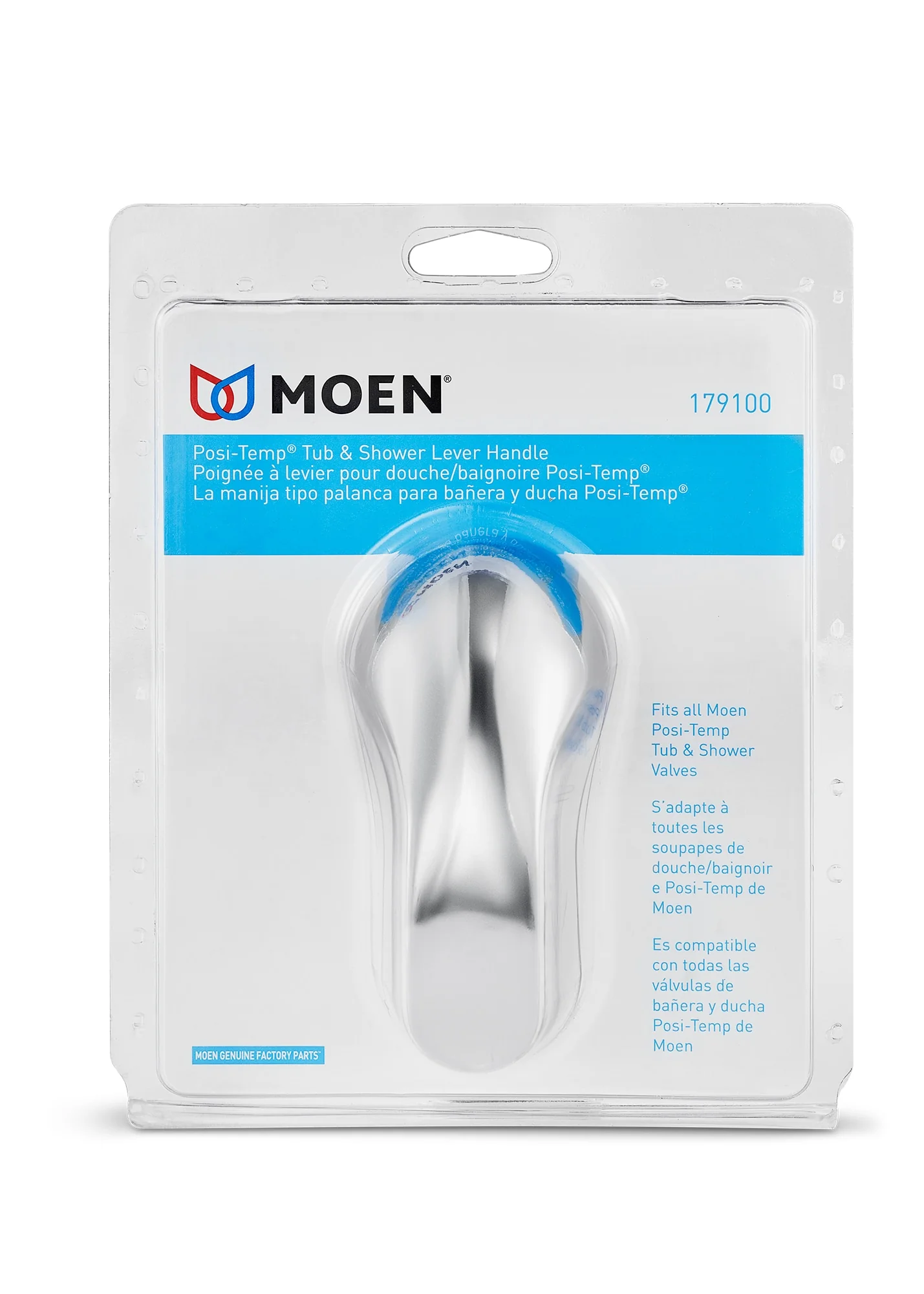 Moen Posi-Temp Chrome Tub & Shower Lever Handle, OEM Replacement (179100) - Image 2
