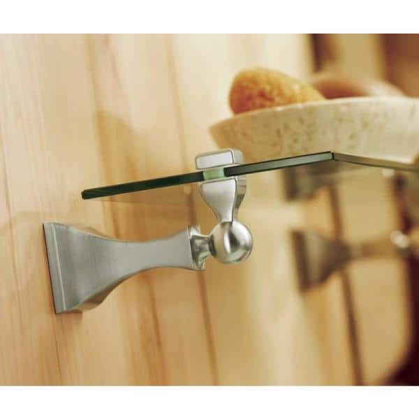 MOEN Retreat 22 in. Wall-Mount Clear Tempered Glass Shelf in Brushed Nickel (5.9 in. D x 2.6 in. H) - Image 4