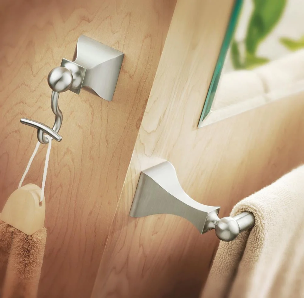 Moen Retreat Single Hook Spot Resist Brushed Nickel Towel Hook - Image 4