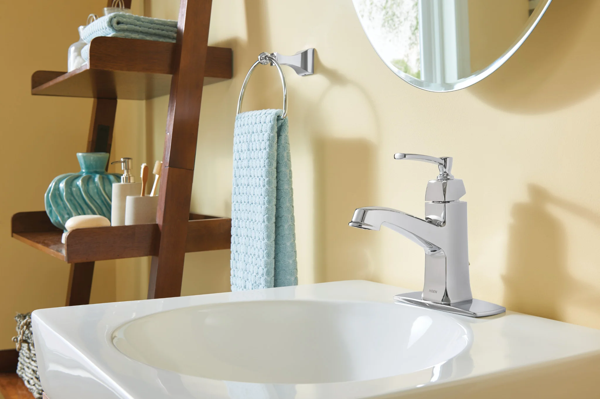 Moen Retreat Spot Resist Brushed Nickel Wall Mount Towel Ring - Image 2