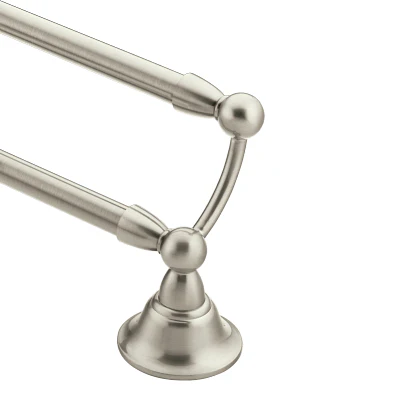 Moen Sage 24-in Spot Resist Brushed Nickel Wall-Mount Double Towel Bar - Image 2