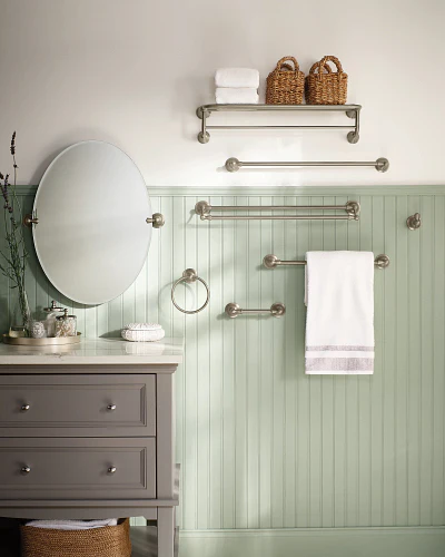 Moen Sage 24-in Spot Resist Brushed Nickel Wall-Mount Double Towel Bar - Image 5
