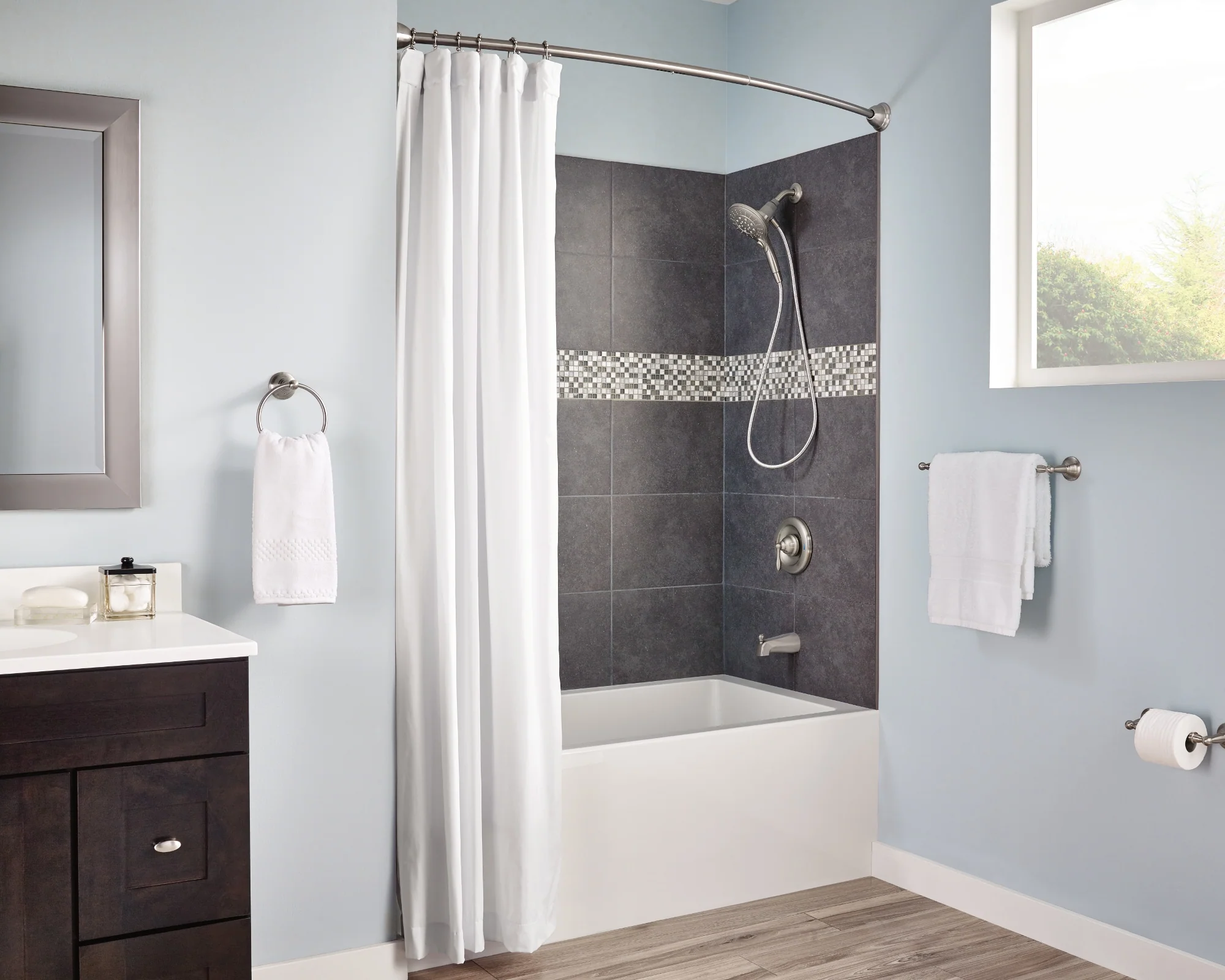 Moen Sage 24-in Spot Resist Brushed Nickel Wall Mount Single Towel Bar, DN6824BN - Image 7