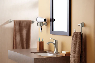 Moen Voss 24-in Brushed Nickel Wall Mount Single Towel Bar - Image 7