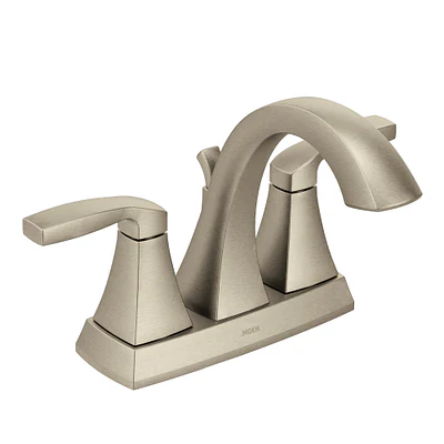 Moen Voss Brushed Nickel 2‑Handle 4-in Centerset WaterSense Bathroom Sink Faucet with Drain - Image 2