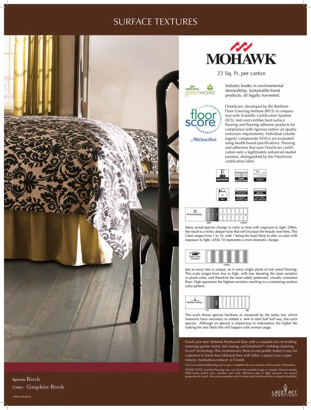 Mohawk Industries Wimbley Birch 5" Handscraped Engineered Birch Hardwood Flooring – 23 sq. ft. per Carton (Tobacco Birch) - Image 2