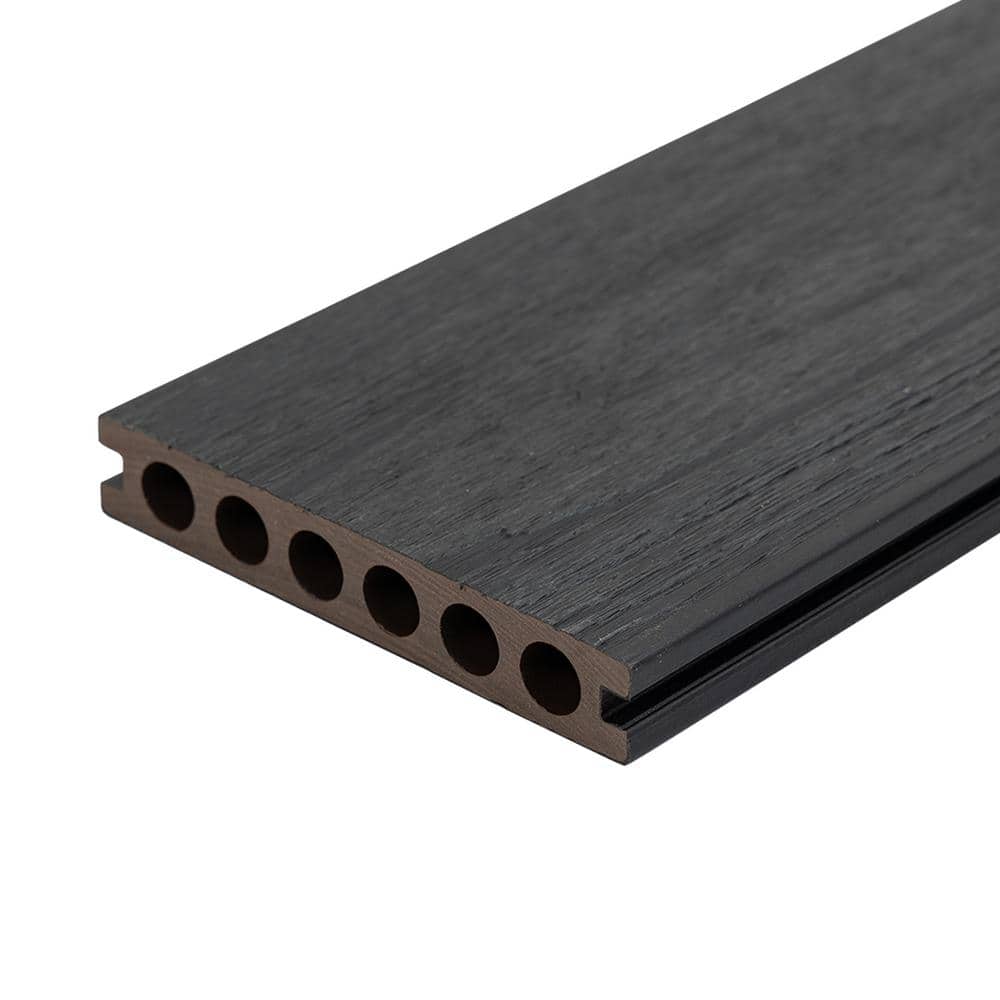 Mondaria Black Hollow Composite Decking Board 9-Pack with Realistic Wood Grain - Image 2