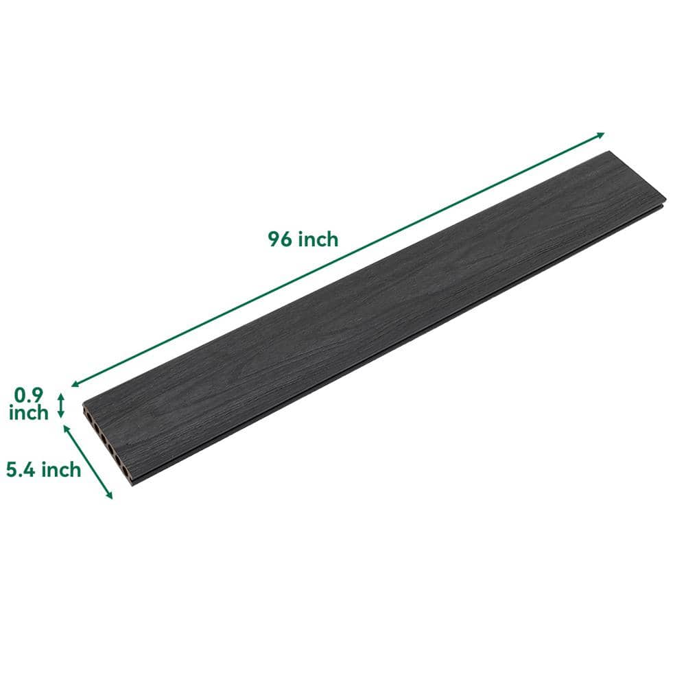 Mondaria Black Hollow Composite Decking Board 9-Pack with Realistic Wood Grain - Image 3