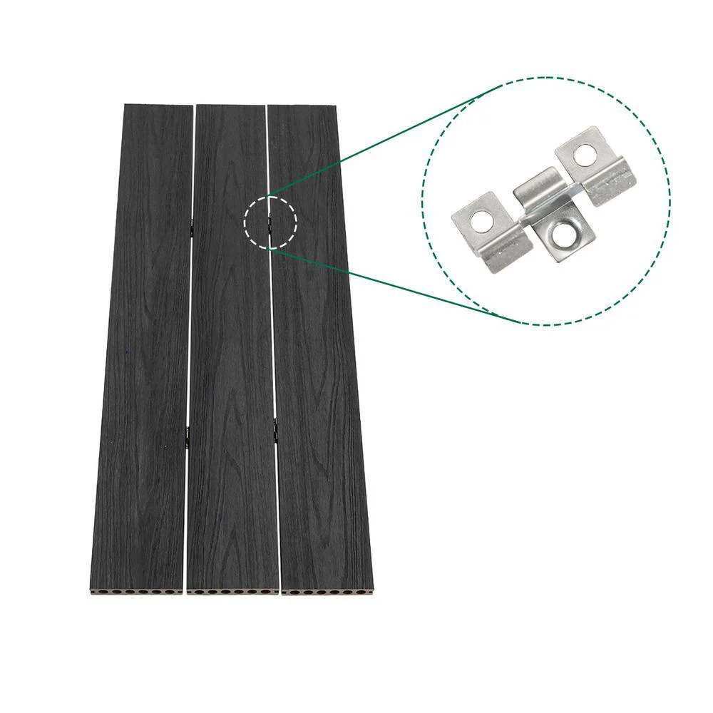 Mondaria Black Hollow Composite Decking Board 9-Pack with Realistic Wood Grain - Image 4