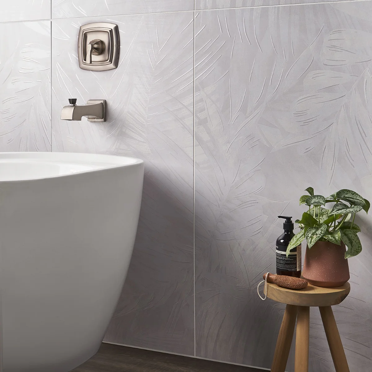 Monet Cotton Garden White 24x48 Matte Porcelain Wall Tile - Lux Tile - Image 2