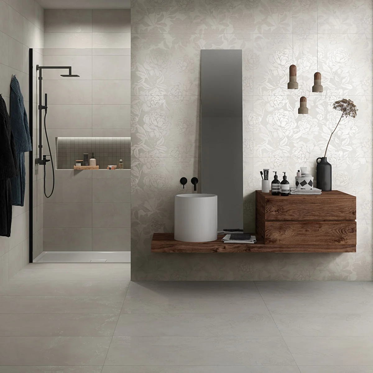 Monet Romance Gray 24x48 Matte Porcelain Tile - Lux Tile - Image 2