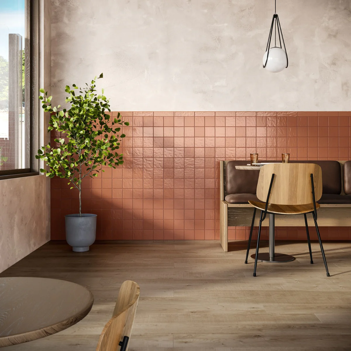 Montauk Terracotta 4x4 Mixed Finish Ceramic Tile - Tilebar - Image 2