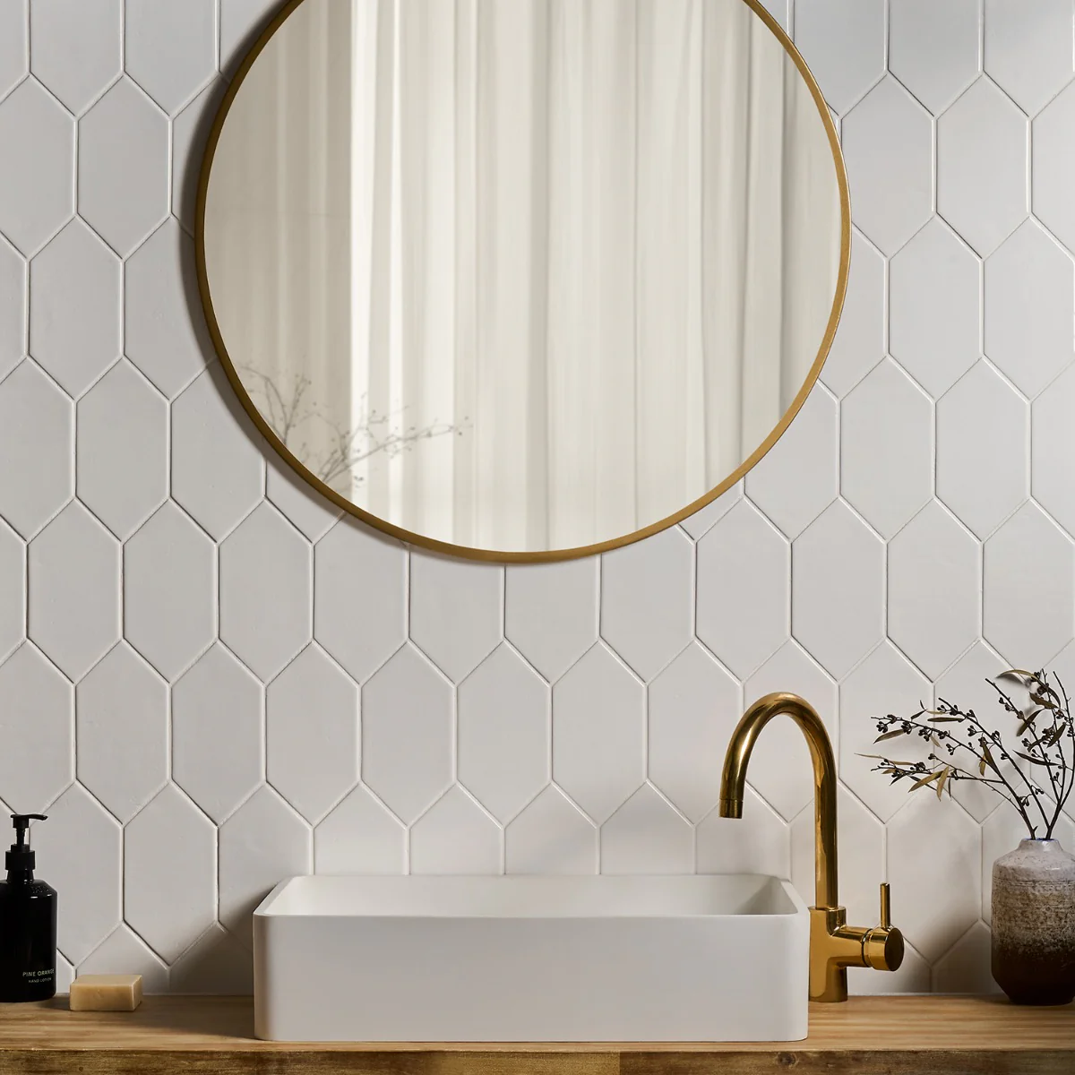 Morocco Blanco White 4x8 Picket Glossy Porcelain Tile by Lux Tile