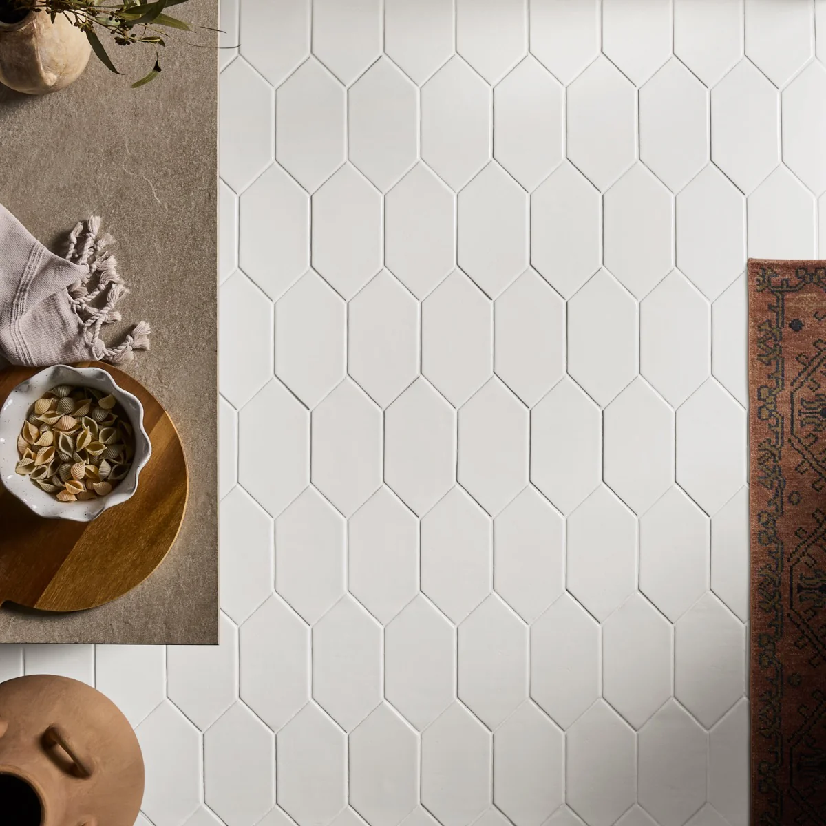 Morocco Blanco White 4x8 Picket Glossy Porcelain Tile by Lux Tile - Image 2