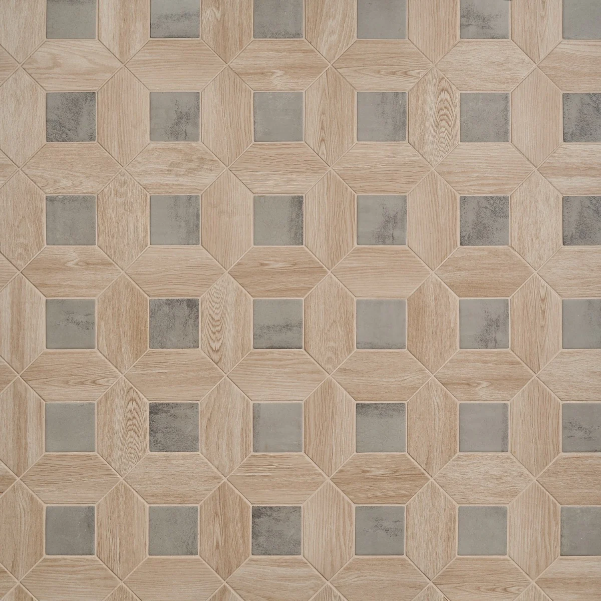 Morocco Oak Beige and Dove Gray Porcelain Tile - Square and Picket Shapes - Image 4