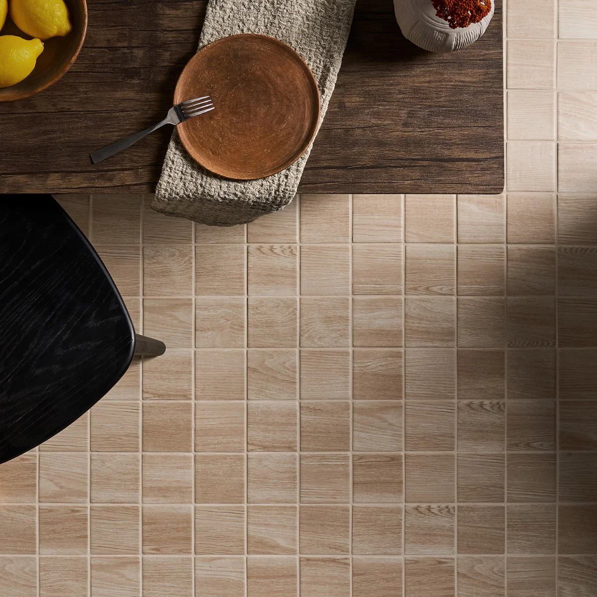 Morocco Oak Beige 4x4 Matte Porcelain Tile - Durable Wood-Look Design - Image 5