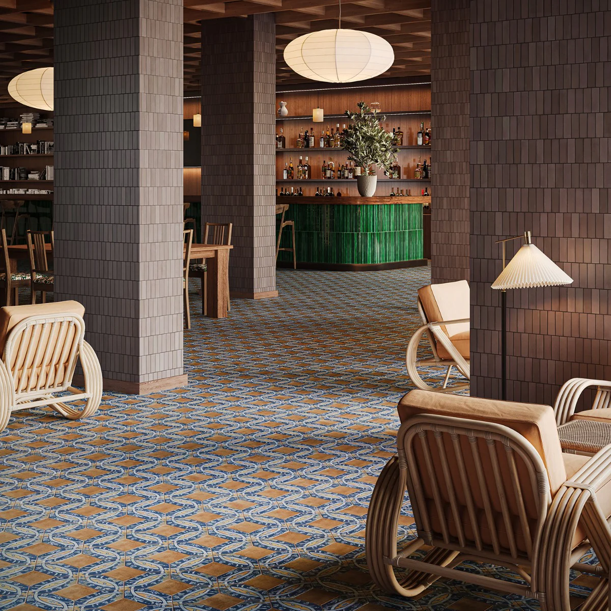 Morocco Medina Multicolor 4x8 Picket and Terracotta 4x4 Square Matte Porcelain Tile - Image 2