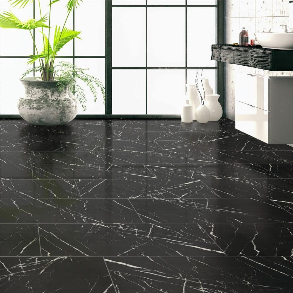 MSI Aashini Black 16 in. x 32 in. Polished Porcelain Floor and Wall Tile (14.20 sq. ft./Case) - Image 2