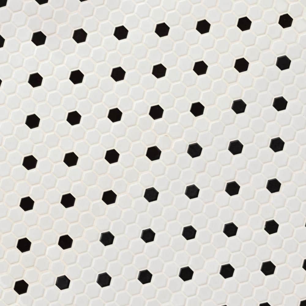 MSI Adelaide Hexagon Black and White Dot 10.16 in. x 11.71 in. Matte Porcelain Floor and Wall Mosaic Tile (12.45 sq. ft./Case) - Image 6