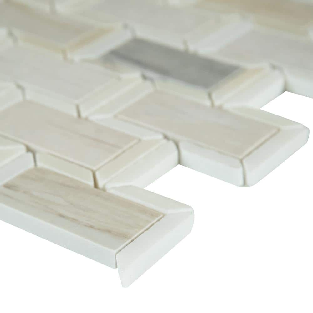 MSI Angora Framework 12 in. x 12 in. x 10mm Polished Marble Mesh-Mounted Mosaic Tile (10 sq. ft./Case) - Image 5