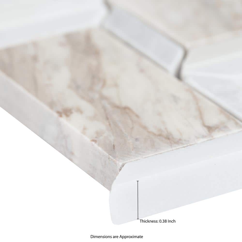 MSI Angora Framework 12 in. x 12 in. x 10mm Polished Marble Mesh-Mounted Mosaic Tile (10 sq. ft./Case) - Image 7