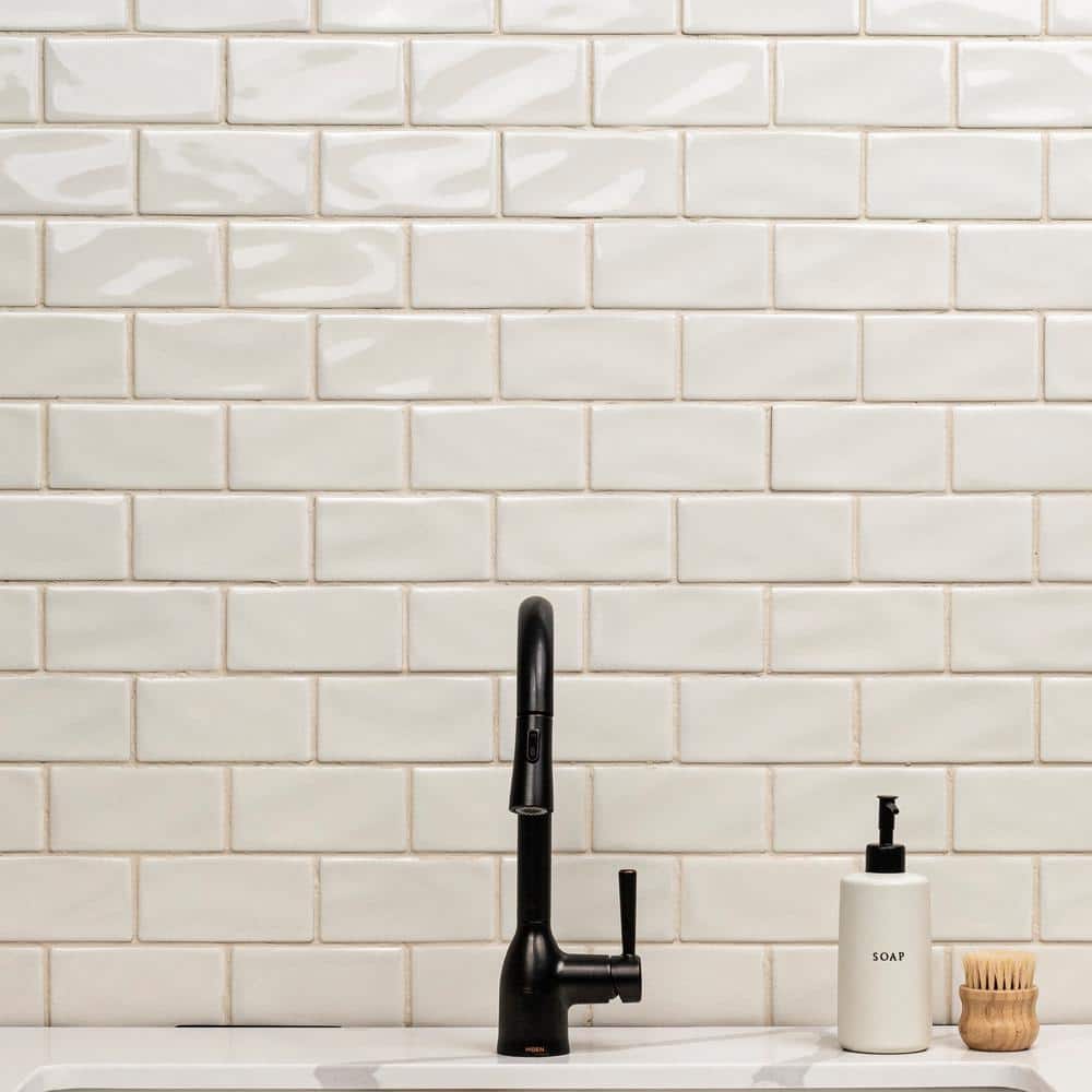 MSI Antique White 3 in. x 6 in. Handcrafted Glossy Ceramic Subway Wall Tile (1 sq. ft. / Case) - Image 2