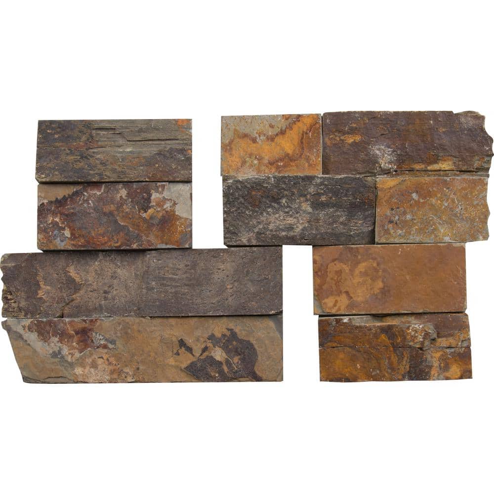 MSI California Gold Ledger Corner 6 in. x 6 in. Natural Slate Wall Tile (2 sq. ft. / Case) - Image 3