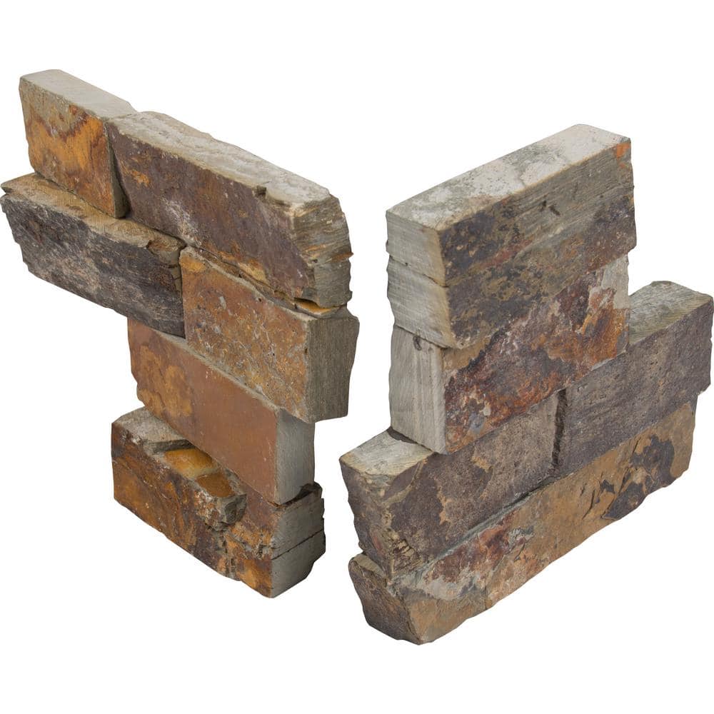 MSI California Gold Ledger Corner 6 in. x 6 in. Natural Slate Wall Tile (2 sq. ft. / Case) - Image 4