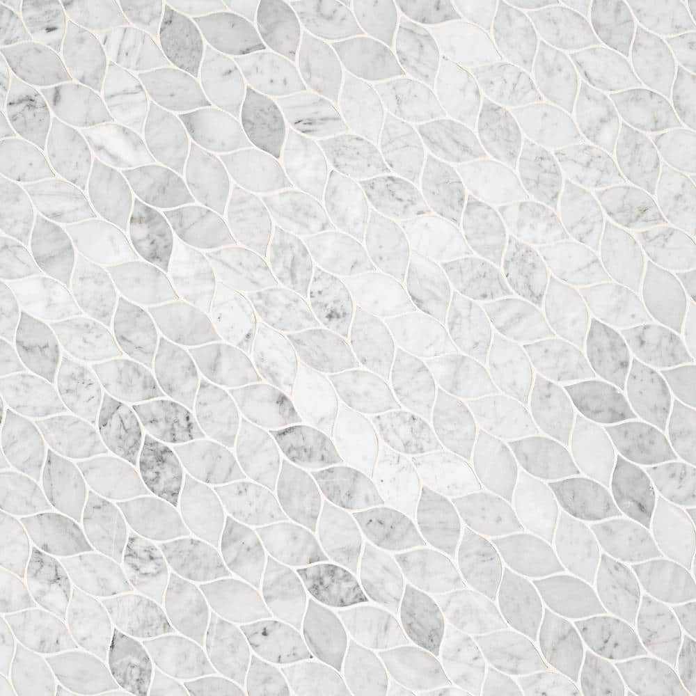 MSI Carrara White Blanco 12 in. x 13 in. Honed Marble Floor and Wall Tile (10.8 sq. ft./Case) - Image 5