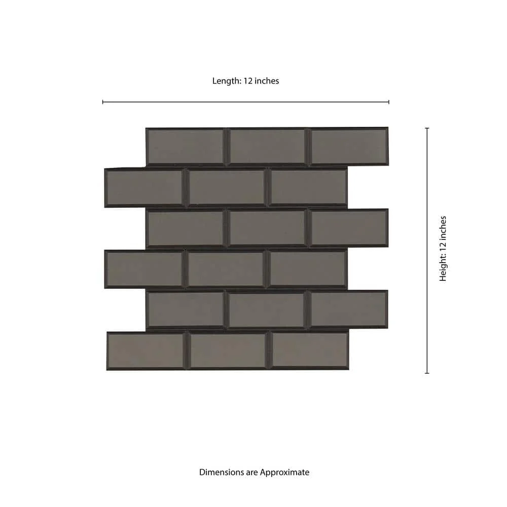 MSI Crisson Bevel Subway Peel and Stick 12 in. x 12 in. x 4 mm Glass Mosaic Tile (19.6 sq. ft./Case) - Image 6
