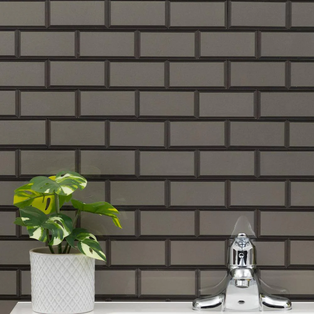 MSI Crisson Bevel Subway Peel and Stick Textured Glass Mosaic Tile, 12 in. x 12 in. x 4mm (1 sq. ft. Sheet) - Image 3