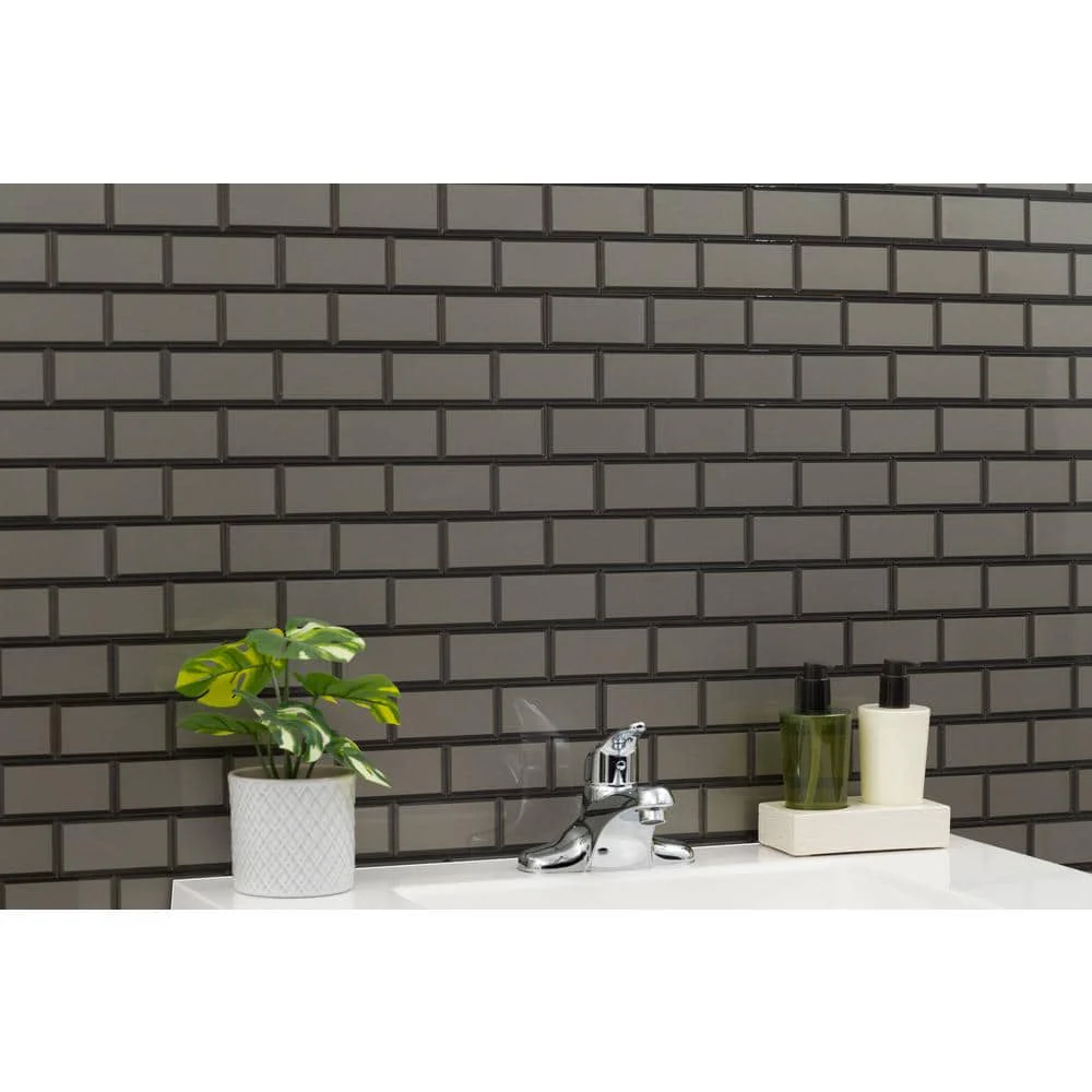 MSI Crisson Bevel Subway Peel and Stick Textured Glass Mosaic Tile, 12 in. x 12 in. x 4mm (1 sq. ft. Sheet) - Image 7