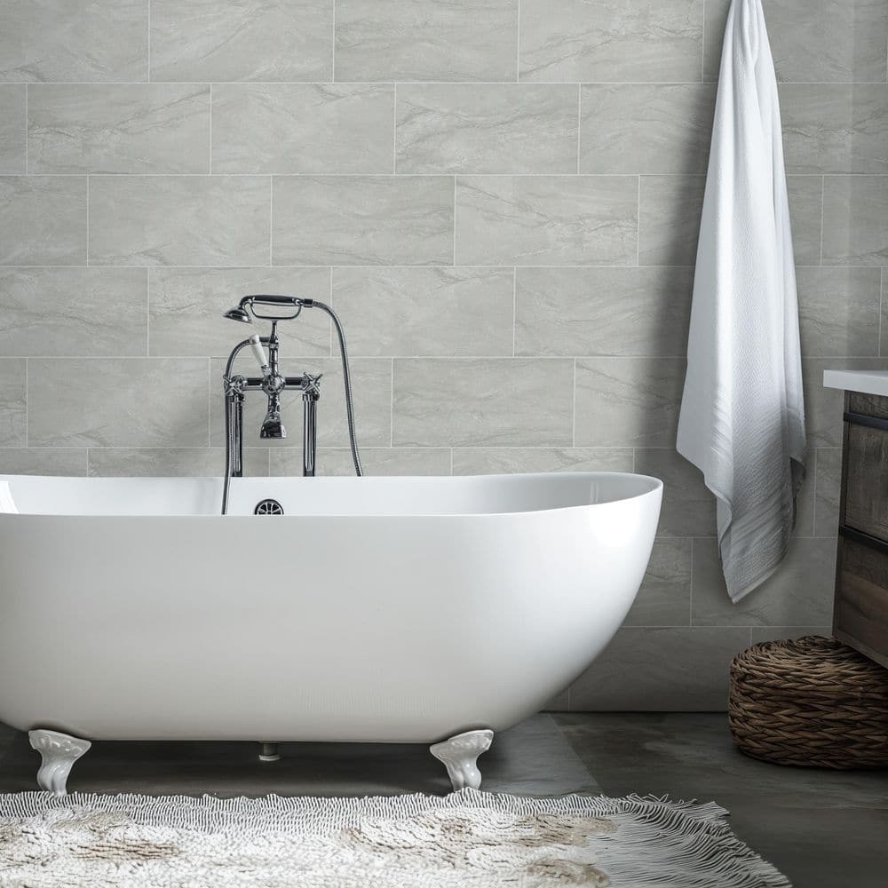 MSI Hillside Gray 12 in. x 24 in. Matte Porcelain Stone Look Floor and Wall Tile (16 sq. ft./Case) - Image 6
