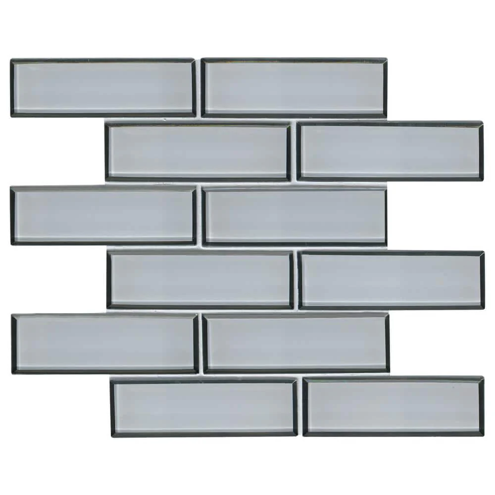 MSI Ice Bevel Subway 11.73 in. x 11.73 in. x 8 mm Glass Blend Mesh-Mounted Mosaic Tile (9.6 sq. ft. / Case)