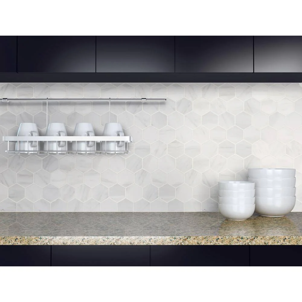 MSI Kolasus White Hexagon 12 in. x 12 in. x 10mm Matte Porcelain Mesh-Mounted Mosaic Tile (8 sq. ft. / case) - Image 2