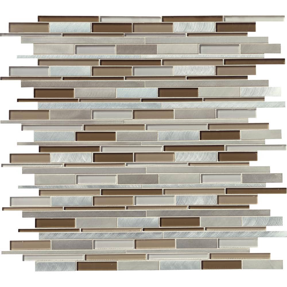 MSI Madison Avenue Interlocking 12 in. x 12 in. x 8 mm Textured Glass/Metal Mosaic Wall Tile (1 sq. ft. Sheet) - Image 4