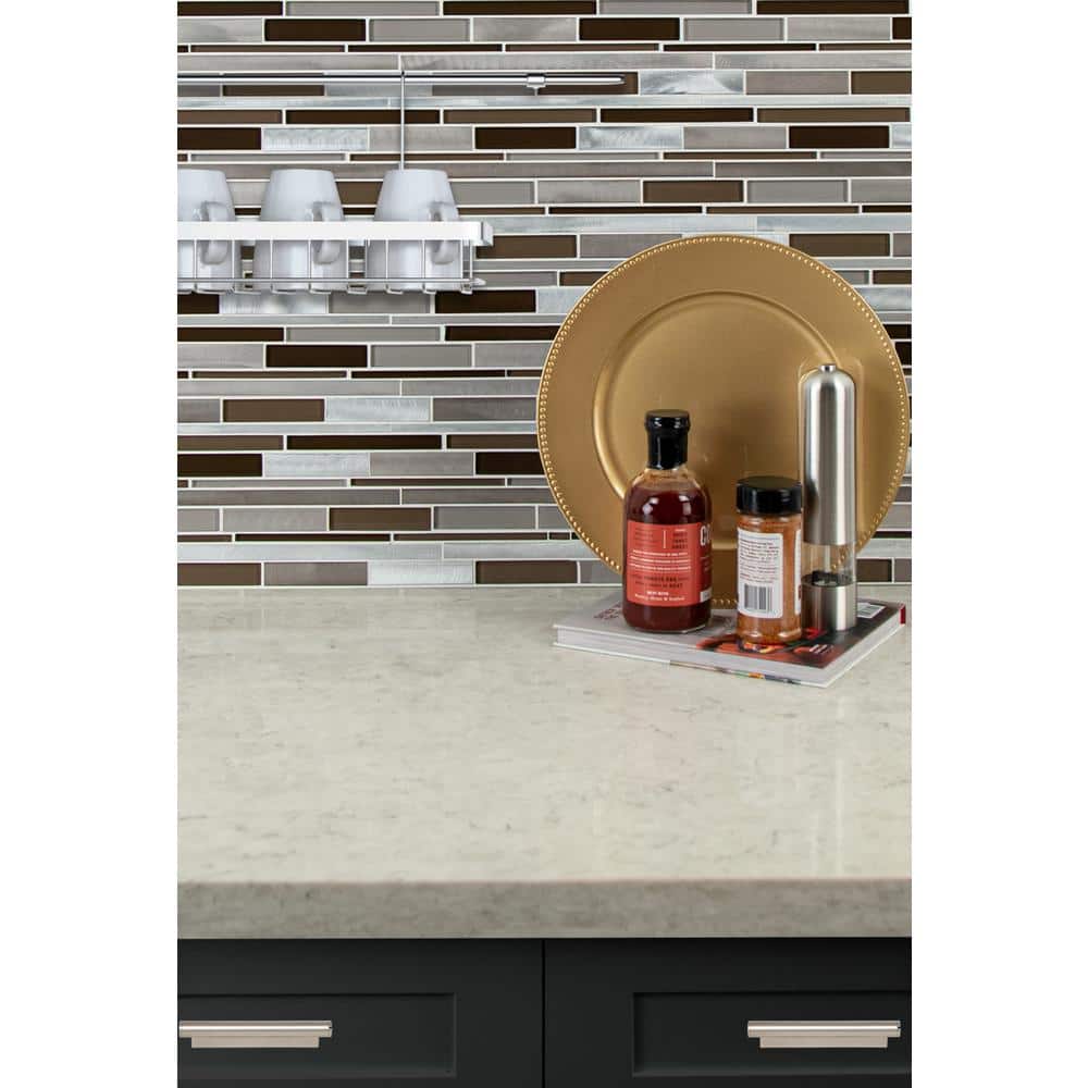 MSI Madison Avenue Interlocking 12 in. x 12 in. x 8mm Glass & Metal Mosaic Wall Tile (1 sq. ft.) - Image 3