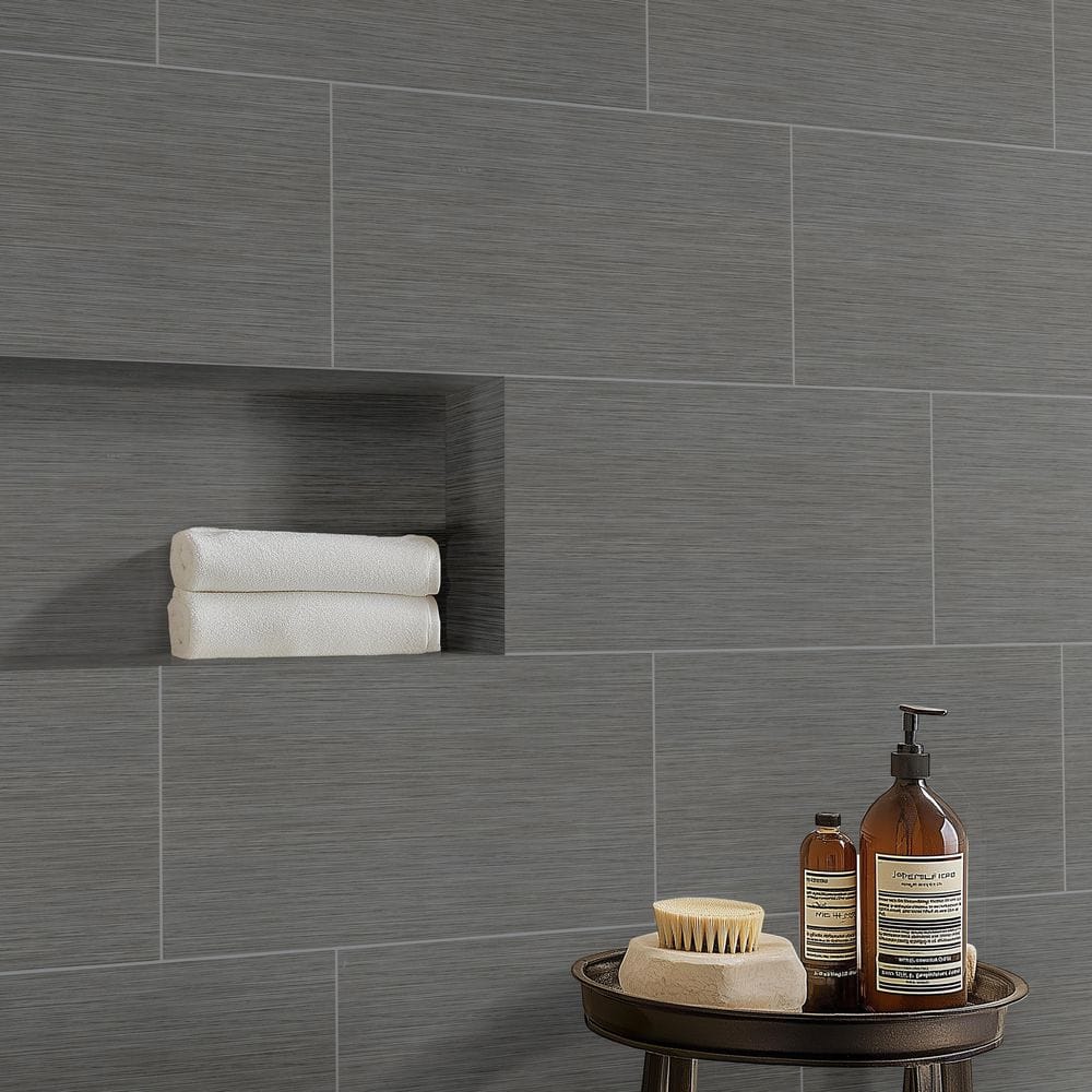 MSI Metro Gris 12 in. x 24 in. Glazed Porcelain Floor and Wall Tile, Matte Stone Look (16 sq. ft./Case) - Image 2