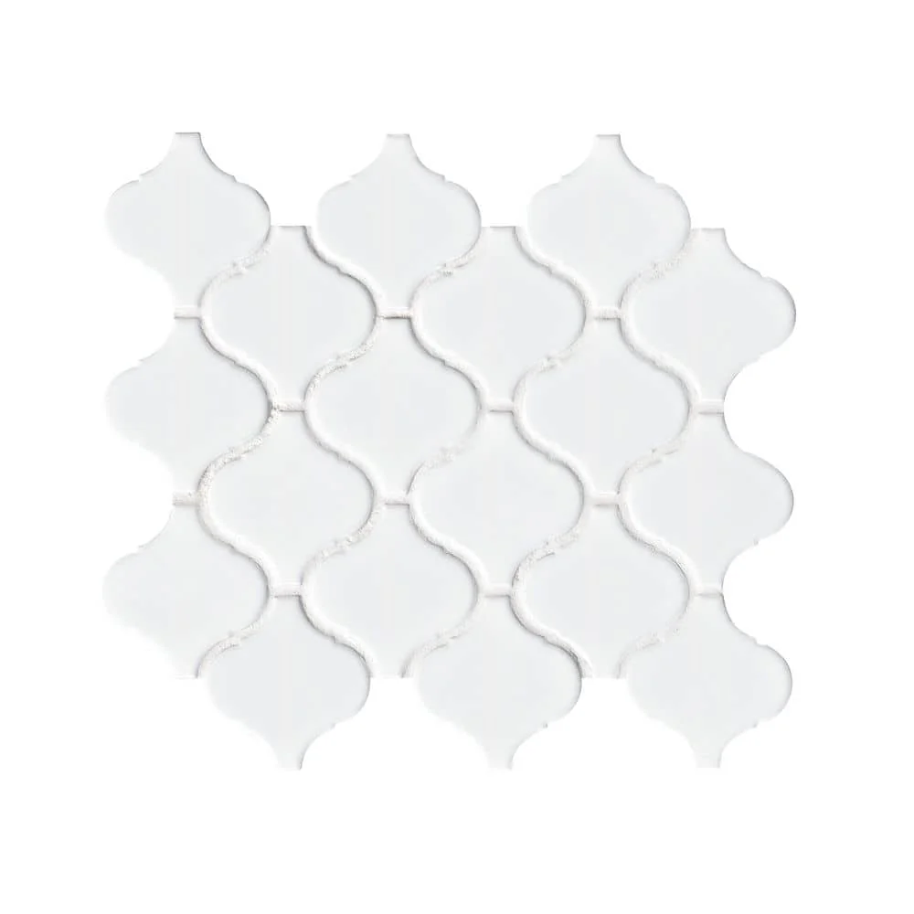 MSI Retro Bianco Arabesque 10.63 in. x 8.84 in. x 6mm Matte Porcelain Mesh-Mounted Mosaic Tile (10.95 sq. ft. / case)