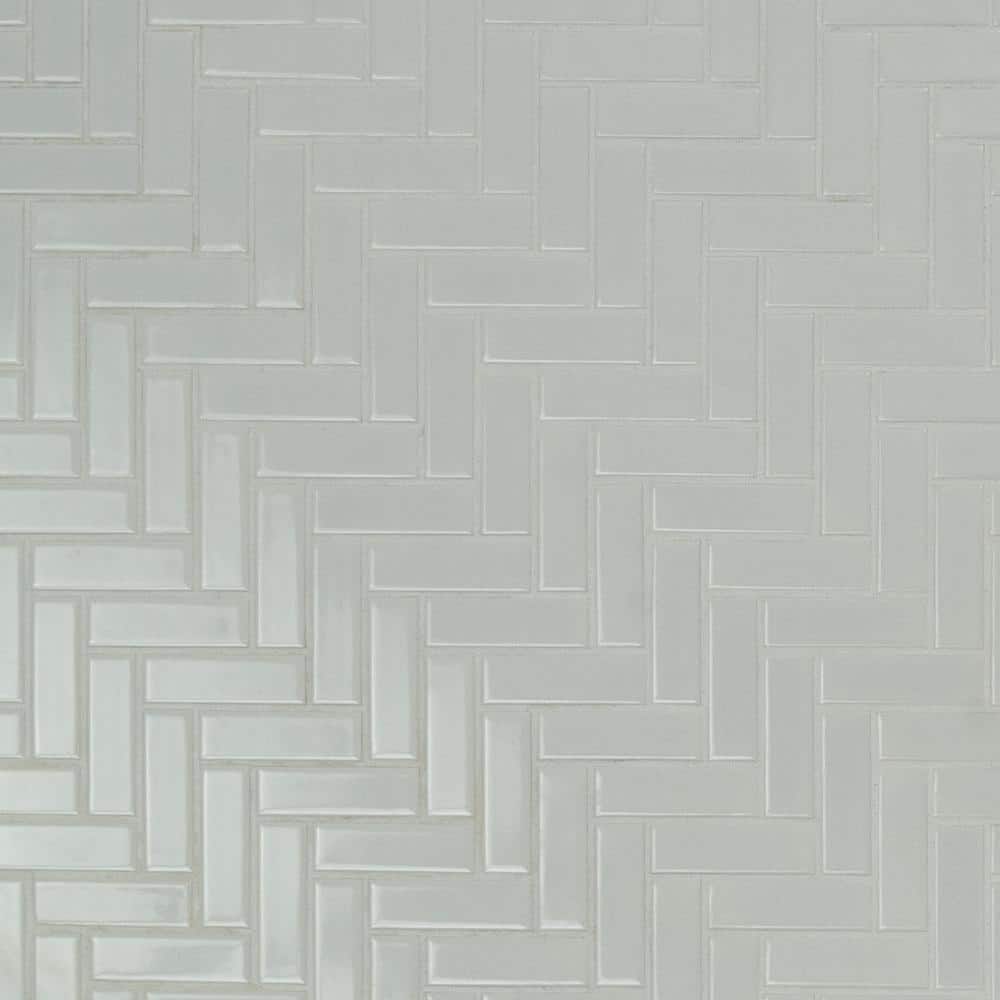 MSI Retro Bianco Herringbone 12.2 in. x 10.83 in. x 6mm Glossy Porcelain Mesh-Mounted Mosaic Tile (13.8 sq. ft. / case) - Image 8