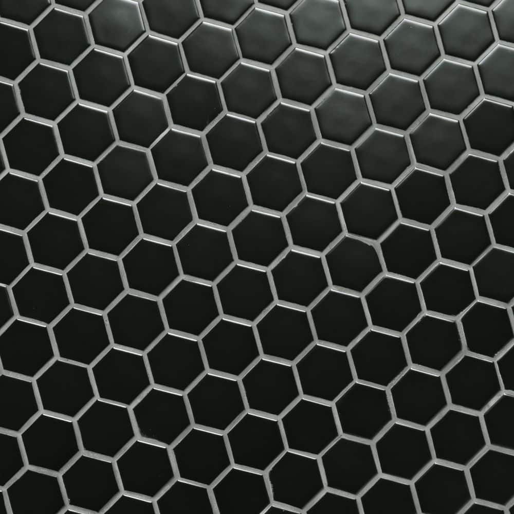 MSI Retro Black Hexagon 11.63 in. x 12.75 in. Matte Porcelain Floor and Wall Tile (14.4 sq. ft./Case) - Image 5