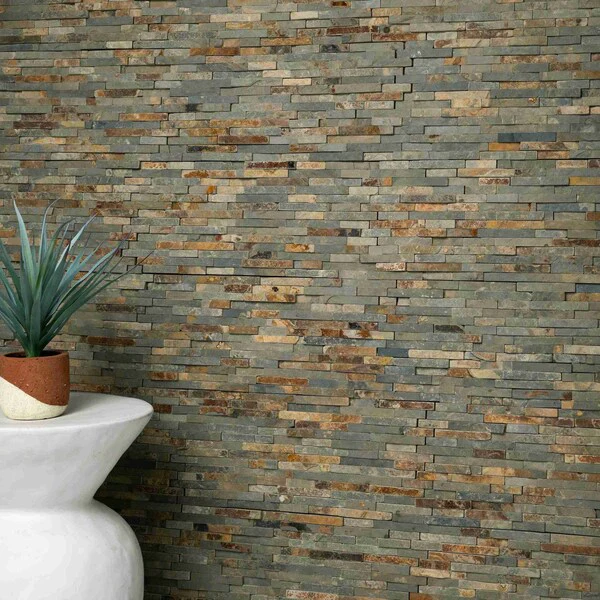 MSI Rustique Interlocking 8 in. x 18 in. x 10mm Slate Mesh-Mounted Mosaic Wall Tile (10 sq. ft. / Case) - Image 7